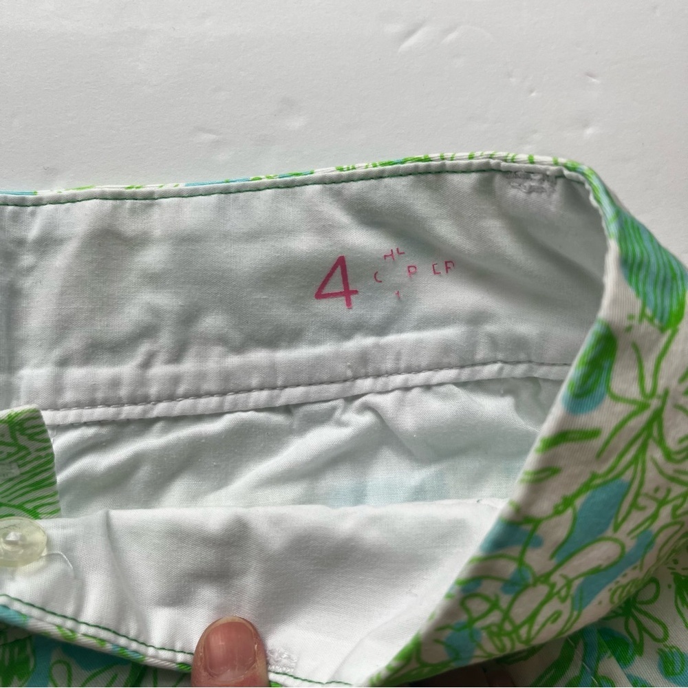 Lilly Pulitzer Mccallum Its A Zoo Green Blue Women's Chipper Shorts Size 4 - Picture 5 of 7